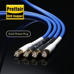 Pair HiFi OCC Copper RCA Cables Audio Signal Wire Interconnect Line Male to Male