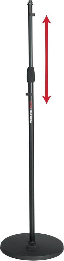 Microphone Stand with 12″ Weighted Base and Soft Grip Twist Clutch Height Adjust