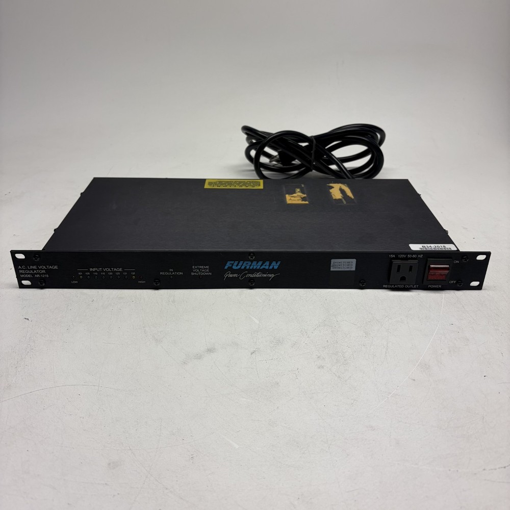 Furman AR-1215 1U Rack Mount AC Line Voltage Regulator 15A 120V 9-Outlet