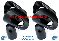 (2) X-Large Wireless MICROPHONE CLIP Karaoke Tripod Stand Mic Holder Clamp Mount