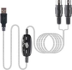 USB MIDI Interface Cable – Connect Your PC to Synthesizers, 2M Long, Lightweight