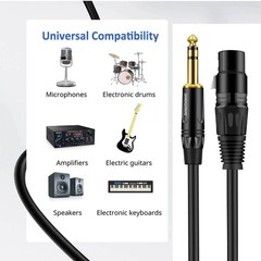 Balanced Cable 25 Foot TRS 6.35mm 1/4 Inch Male To XLR Female Mic Cable