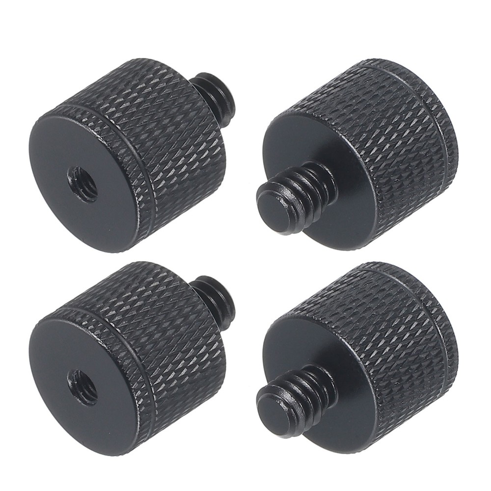4 x Mic Stand Adapter M4 Female to 1/4 Male Camera Screw Adapter Black
