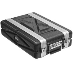 Lightweight 2 Space Compact ABS Rack Case – 2U PA DJ Shallow Rack Case
