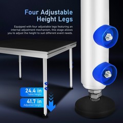 4 *4 ft Portable Stage Platform Modular System Height Adjustable Riser 24″ – 40″