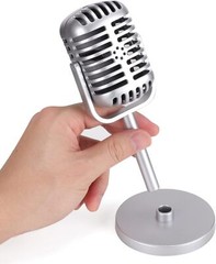 Classic Retro Style Microphone Prop, Fake Vintage Microphone Prop Model