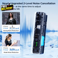 LINK 2 Wireless Lavalier Microphone for iPhone/Android USB-C Lightning TRS 1000F