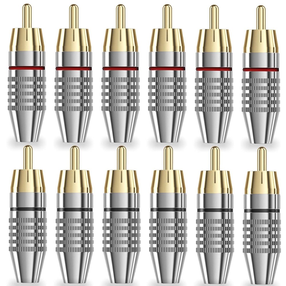 RCA Plug Connectors Coaxial Cable Audio Adapter Gold Male No Solder…