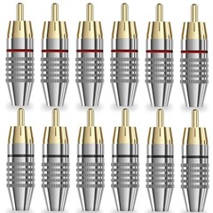 RCA Plug Connectors Coaxial Cable Audio Adapter Gold Male No Solder…