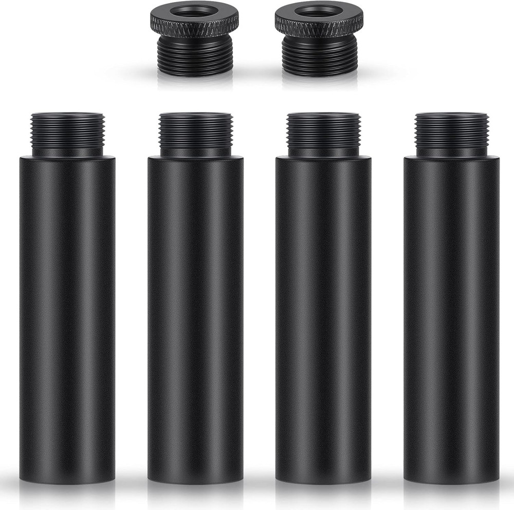 4 Pieces Mic Stand Extension Tube 5/8 Inch Microphone Extension Pipe Aluminium A
