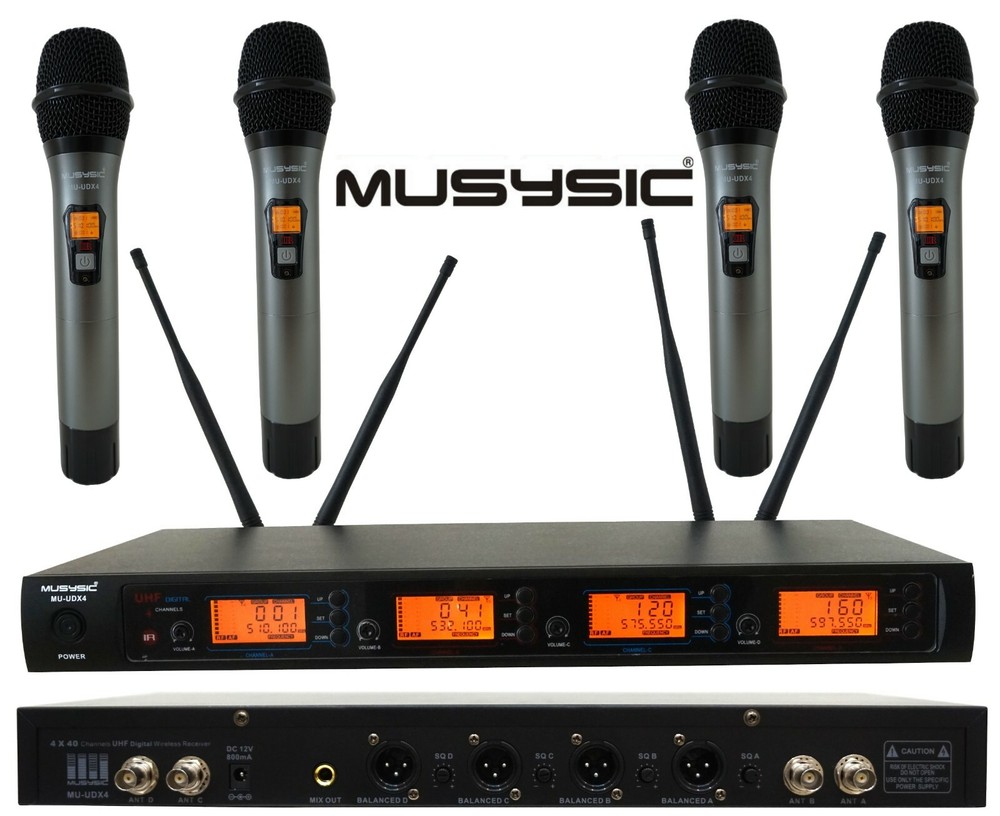 4-Channel UHF Diversity Wireless Handheld Microphone System (4×40 FQ) MU-UDX4-HH