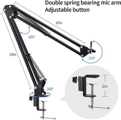 192khz/24bit Plug & Play Computer Cardioid USB Microphone w/Boom Arm