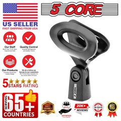 5 Core Microphone Clip Holder 2 Pieces with Screw Adapters 5/8 to 3/8 Inch