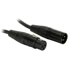 Microphone Cable XLR Female to XLR Male Black with Gold Plated Contacts 1.5 ft.