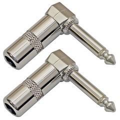 NEW 2-Pack Right Angle 1/4 TS Mono Phone Plug Guitar Audio Connector 6.3mm Jack