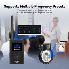 Retekess Wireless Tour Guide Audio System Mic Transmitter 6 Receivers Meeting