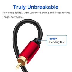 2RCA Male to Stereo Audio Cable 3 ft,Dual Shielded 3ft/1m
