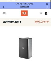 JBL Control 29AV Indoor/Outdoor Speaker-Black -Commercial Grade –