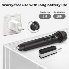 talomen Wireless Microphones, Professional Dual Karaoke K602-BW, Black&White