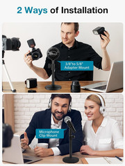 Innogear Desktop Microphone Stand, 1 Pack Upgraded Adjustable Table Mic Stand wi
