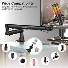 Adjustable Mic Boom Arm for Blue Yeti HyperX QuadCast Elgato Wave