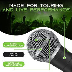 GEARit 4 Pack Dynamic Vocal Microphone Kit,Heavy-Duty Wired Cardioid Handheld…