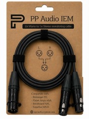 2x XLR mono to 1x XLR stereo cable (for Behringer P2, Fisher Amps Stick,…)