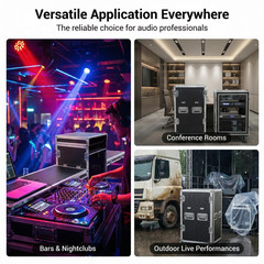 Mobile 3-Door Non-Shockproof Audio Rack Case w Mixer Stand 16U Rolling Cabinet