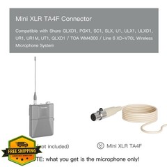 J K MIC-J 060 Earhook Microphone for Shure Transmitters