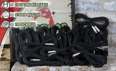 20FT XLR Mic Wires (24x BUNDLE) | Studio Stage Mixer Gear Connector Patch Cables