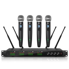XTUGA LSY-104 Wireless Microphone System 4 Channel UHF Metal 650ft Range Karaoke