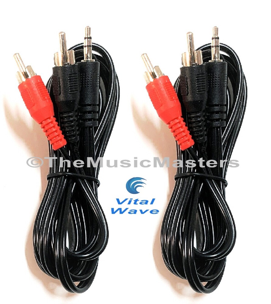 2X 6ft 3.5MM (1/8″) Stereo Male to Dual RCA Plugs Premium Audio Cable Wire VWLTW