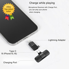 Professional Wireless Lavalier Microphone Ipad Android Phone Content Creators