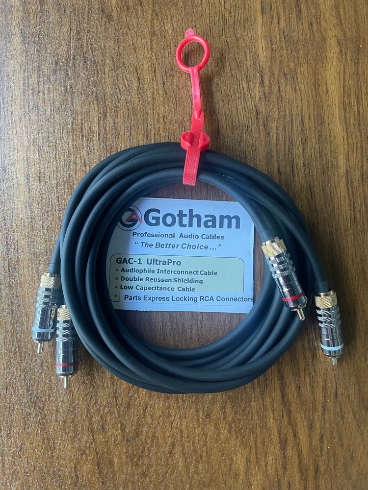 Gotham UltraPro Audiophile Interconnect Cables with Locking RCA – 1 Meter Pair