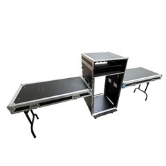 DJ Rack Road Case Slant Mixer Top DJ Table 16U Three-Door Aviation/Flight Case