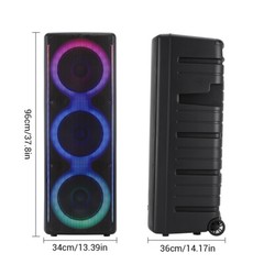 Triple 10″ Woofer 4000W Bluetooth Speaker Rechargable For Party FM Karaok DJ AUX