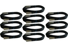 10 lot 15ft xlr male female 3pin MIC Shielded Cable microphone audio cord pack
