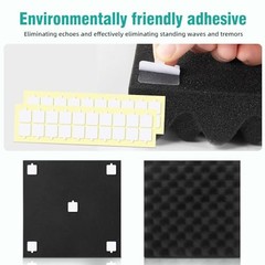 24 Pack Acoustic Panels Foam for Walls, 2″x12″x12″ 12″x12″x2″ Black-24 Pack