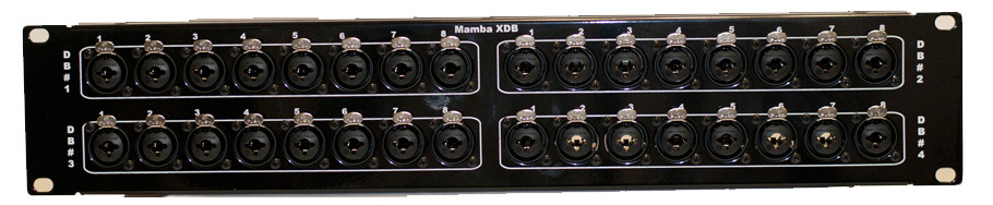 Mamba 32XDB – 32 XLR/TRS/TS Combo to 4 DB25 Tascam Analog Pin Out Patch Bay