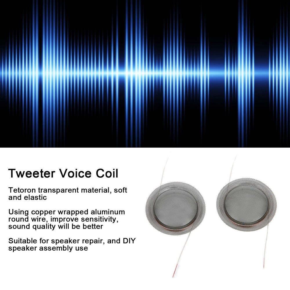2pcs Tweeter Voice Coil Transparent Sound Film Dome Tweeter Accessory