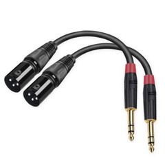 (2PACK/11.8inch) XLR to 1/4 TRS Stereo Adapter,XLR Male to 1/4 Inch (6.35mm) …