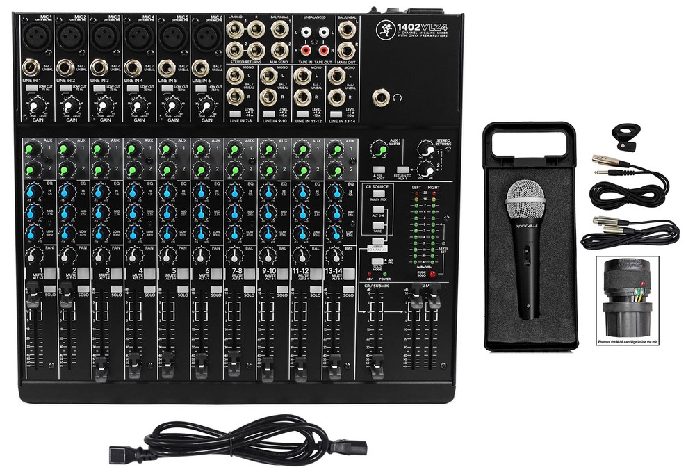 Mackie 1402VLZ4 14-channel Compact Analog Mixer w/ 6 ONYX Preamps+Microphone