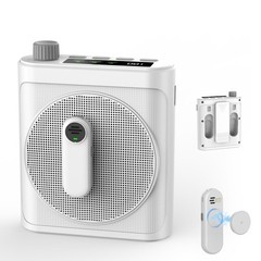 15W Wireless Voice Amplifier with 2 Magnetic Lavalier Mics & Noise White