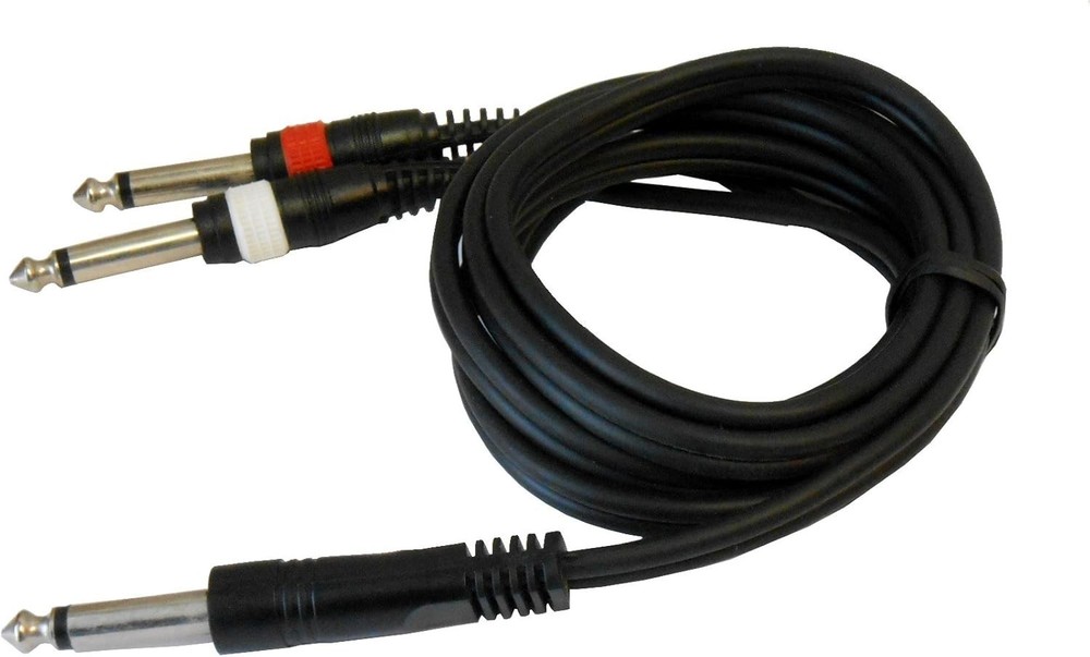 Audio2000’S Audio Cable 5,10,20ft 1/4″ TR Mono Male to Dual 1/4″ Mono Male -New