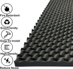 Professional Soundproof Foam Panels – 48“x24“x2“ Fireproof | 4 Pack in Black