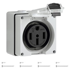 50 Amp RV Power Outlet Box, 125V/250V NEMA 14-50R RV Outlet, Weatherproof