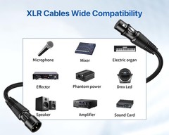 XLR Cables 1.5 Ft 10 Packs Male to Female Microphone Cable with 3Pin Balance…