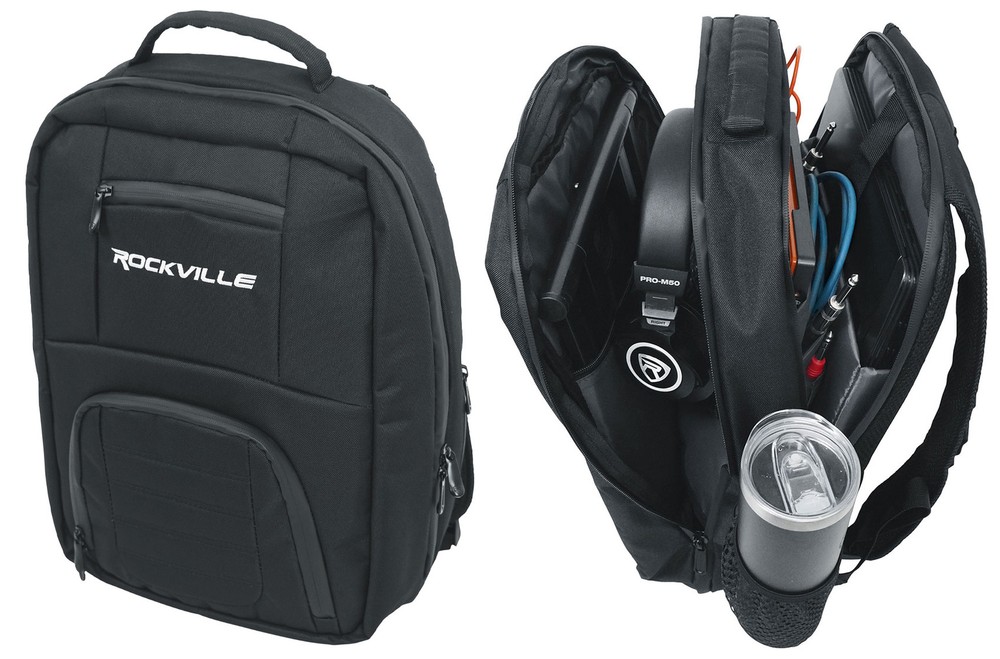 Rockville DJBP24 Rugged DJ Compact Backpack with 11 Compartments/Fits 17″ Laptop