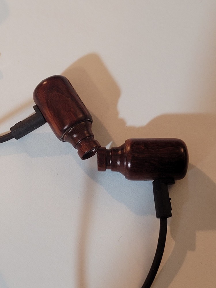 DZAF DF-10 IEM Earphone Wired Wooden. Used Once. Excellent RARE 6.8mm