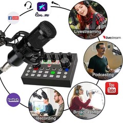 Home Studio Recording Kit Music Podcast Mixer Equipment Condenser Microphone Set